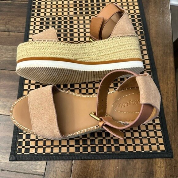 See by Chloé Glyn Platform Espadrille Wedge Sandals Women’s Size 7 - Picture 4 of 13